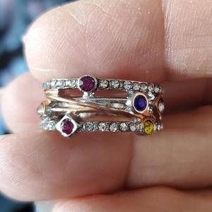 NEW Colorful Ring with Multi Color Stones L👀K